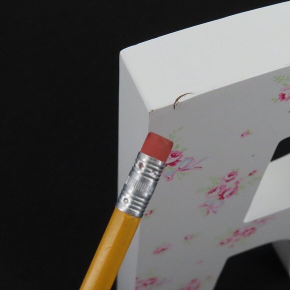 Simply Shabby Chic R Letter Initial Pink Rose Flower Print Wall Hanging Decor - Picture 5 of 8